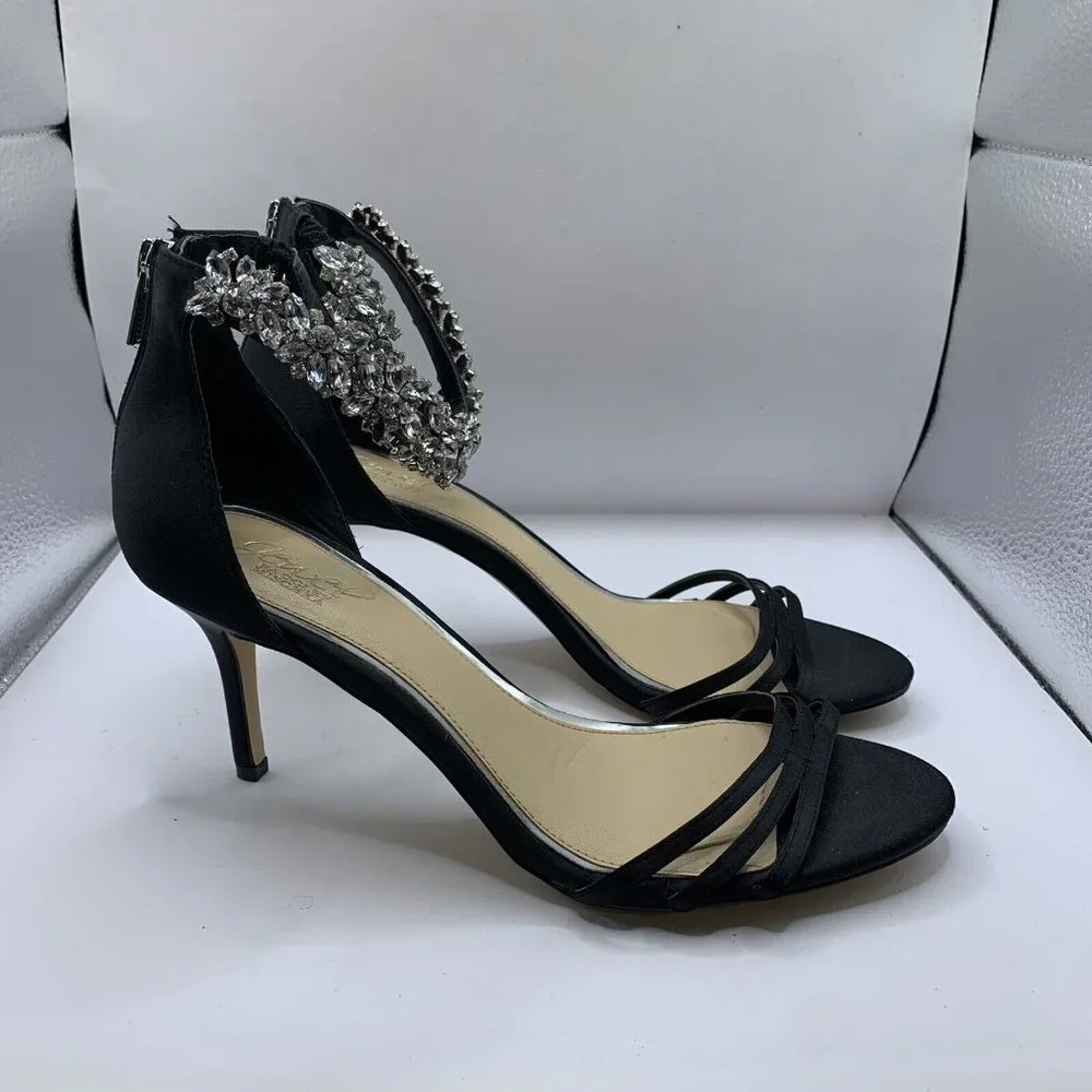 Jewel Badgley Mischka Women's Caroline Embellished black size 9.5 - Picture 1 of 9